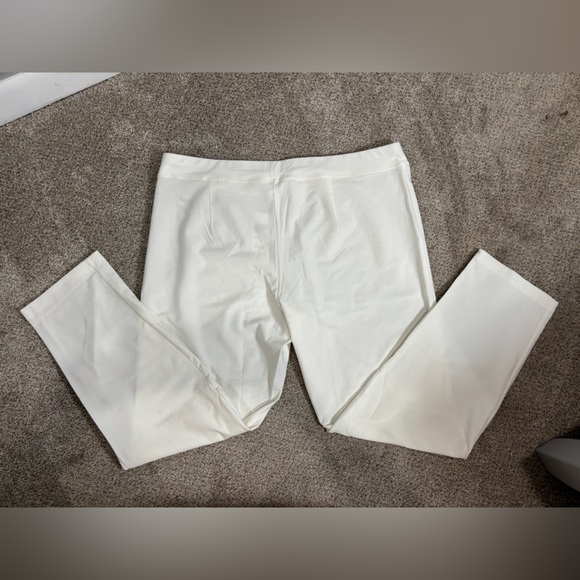 NWT Eileen Fisher Washable Stretch Crepe Pull On White Slim Ankle Pant 1X - Picture 7 of 8
